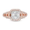 Thumbnail Image 4 of Kleinfeld® 0.95 CT. T.W. Cushion-Cut Diamond Double Frame Engagement Ring in 14K Two-Tone Gold