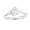 Thumbnail Image 0 of Kleinfeld® 0.95 CT. T.W. Oval Diamond Tri-Sides Engagement Ring in 14K White Gold