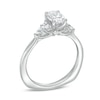 Thumbnail Image 2 of Kleinfeld® 0.95 CT. T.W. Oval Diamond Tri-Sides Engagement Ring in 14K White Gold