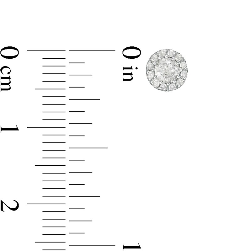 Main Image 3 of 0.37 CT. T.W. Diamond Frame Stud Earrings in 10K Rose Gold