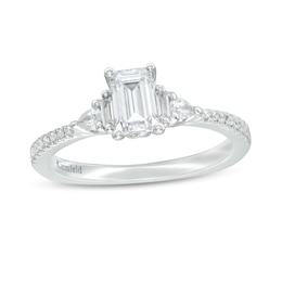 Kleinfeld® 0.95 CT. T.W. Emerald-Cut Diamond Tiered Engagement Ring in 14K White Gold
