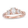 Thumbnail Image 1 of Kleinfeld® 0.95 CT. T.W. Oval Diamond Three Stone Engagement Ring in 14K Rose Gold