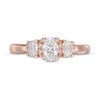 Thumbnail Image 4 of Kleinfeld® 0.95 CT. T.W. Oval Diamond Three Stone Engagement Ring in 14K Rose Gold