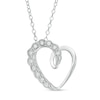 Thumbnail Image 0 of 0.05 CT. T.W. Diamond Scallop Swirl Tilted Heart Pendant in Sterling Silver