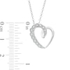 Thumbnail Image 2 of 0.05 CT. T.W. Diamond Scallop Swirl Tilted Heart Pendant in Sterling Silver