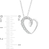 0.05 CT. T.W. Diamond Scallop Swirl Tilted Heart Pendant in Sterling Silver
