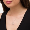 Thumbnail Image 2 of 0.085 CT. T.W. Diamond Beaded Tilted Heart Pendant in Sterling Silver