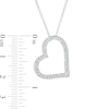 Thumbnail Image 3 of 0.085 CT. T.W. Diamond Beaded Tilted Heart Pendant in Sterling Silver