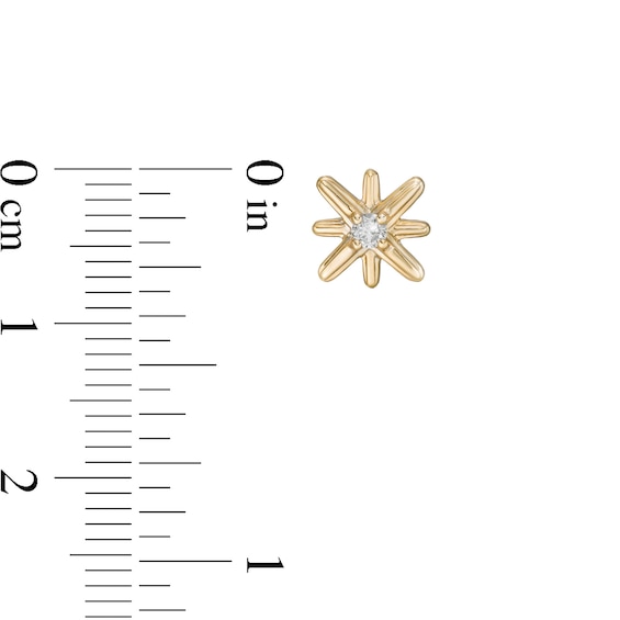 0.10 CT. T.W. Certified Canadian Diamond Solitaire True North Stud Earrings in 10K Gold (I/I2