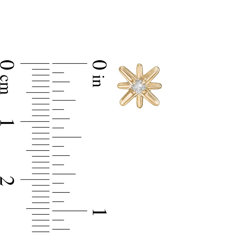 Main Image 3 of 0.10 CT. T.W. Certified Canadian Diamond Solitaire True North Stud Earrings in 10K Gold (I/I2)
