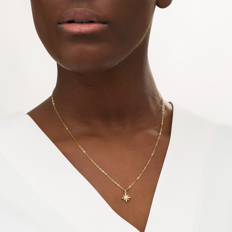 Main Image 2 of 0.04 CT. Certified Canadian Diamond Solitaire True North Pendant in 10K Gold - 20" (I/I2)