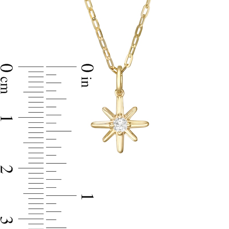 0.04 CT. Certified Canadian Diamond Solitaire True North Pendant in 10K Gold - 20" (I/I2)