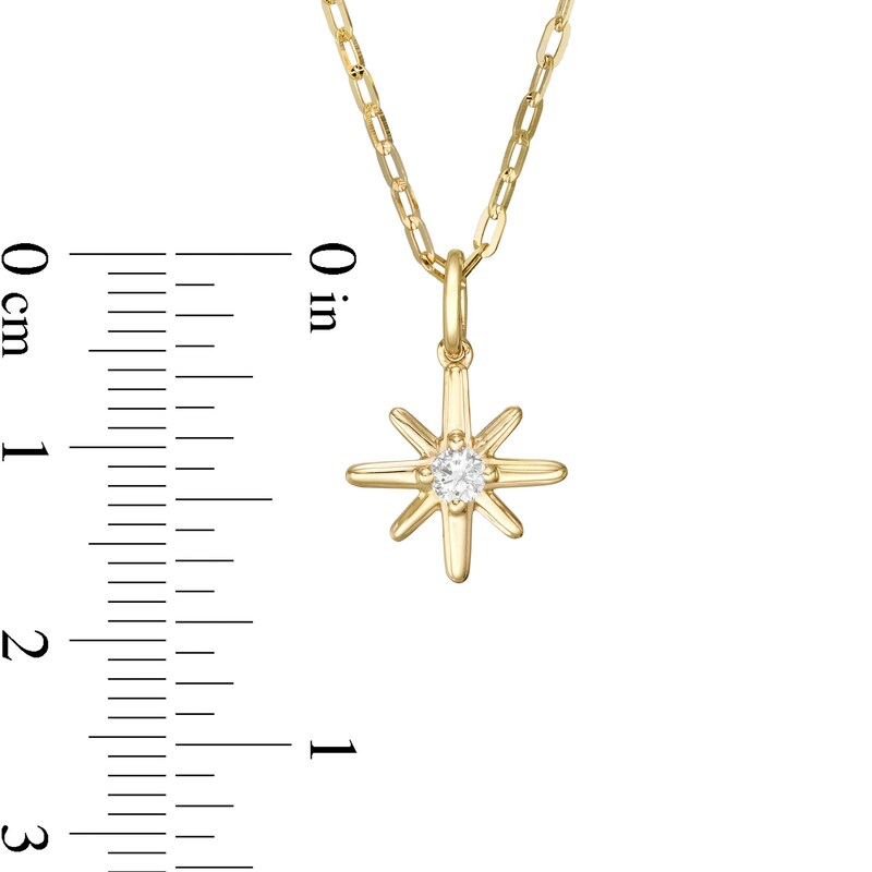 Main Image 3 of 0.04 CT. Certified Canadian Diamond Solitaire True North Pendant in 10K Gold - 20" (I/I2)