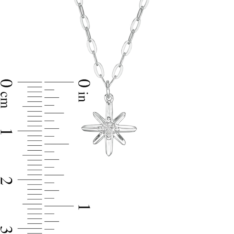 0.04 CT. Certified Canadian Diamond Solitaire True North Pendant in 10K White Gold - 20" (I/I2)