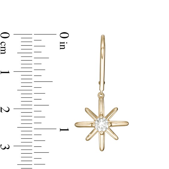 0.48 CT. T.W. Certified Canadian Diamond Solitaire True North Drop Earrings in 10K Gold (I/I2