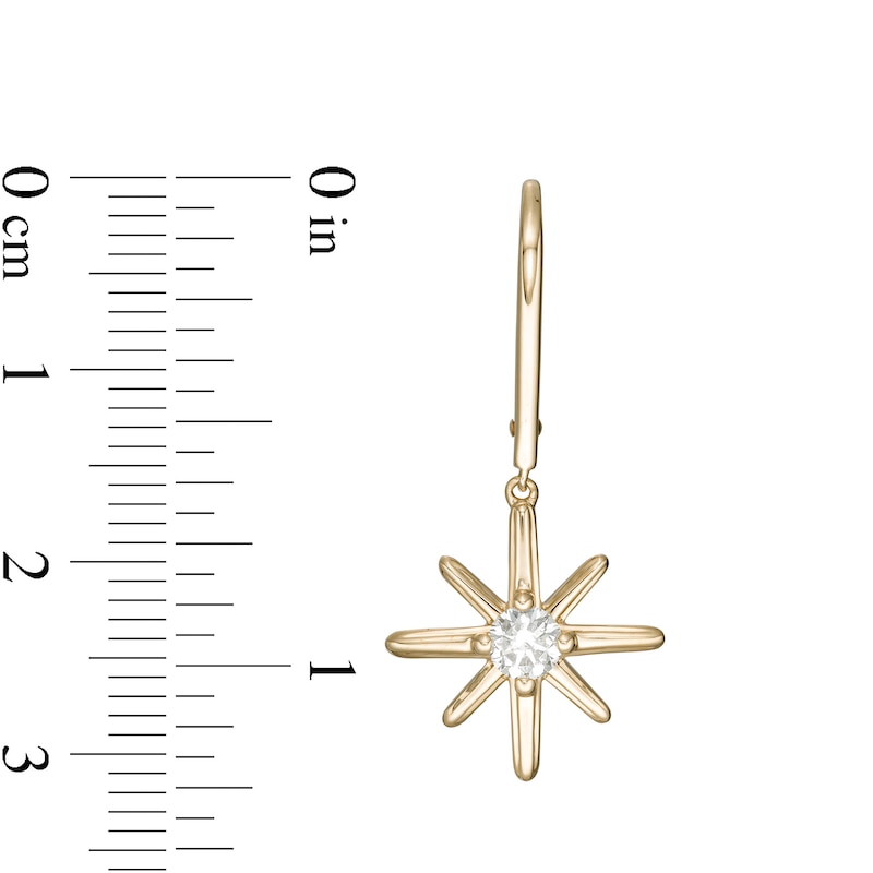 0.48 CT. T.W. Certified Canadian Diamond Solitaire True North Drop Earrings in 10K Gold (I/I2