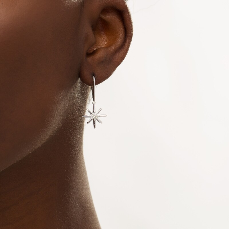 Main Image 2 of 0.48 CT. T.W. Certified Canadian Diamond Solitaire True North Drop Earrings in 10K White Gold (I/I2)