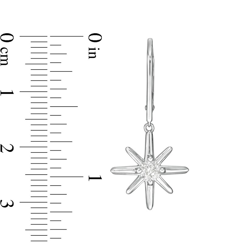 Main Image 3 of 0.48 CT. T.W. Certified Canadian Diamond Solitaire True North Drop Earrings in 10K White Gold (I/I2)
