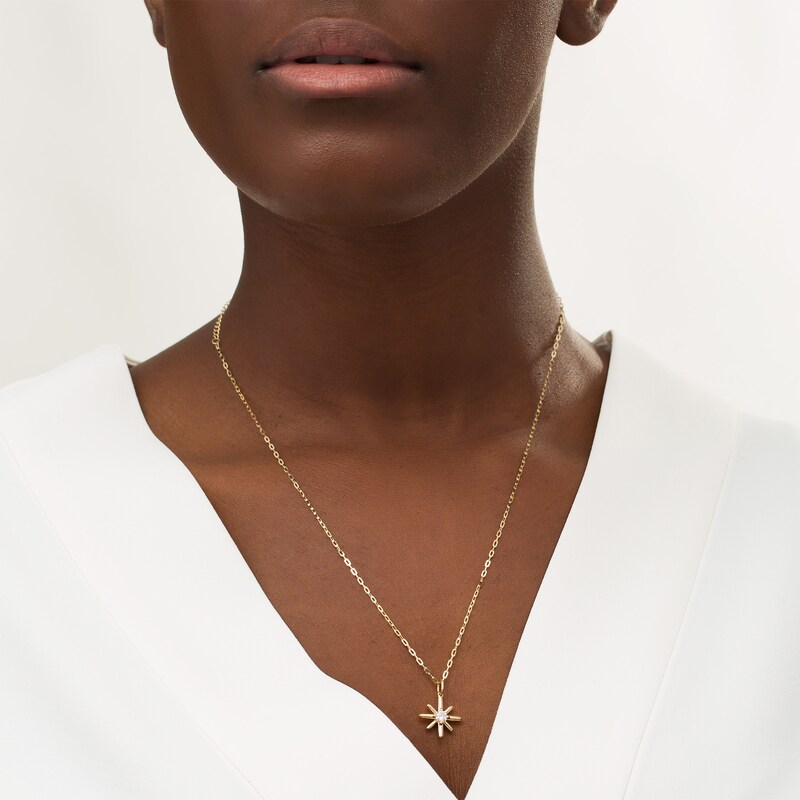 Main Image 2 of 0.24 CT. Certified Canadian Diamond Solitaire True North Pendant in 10K Gold - 20" (I/I2)