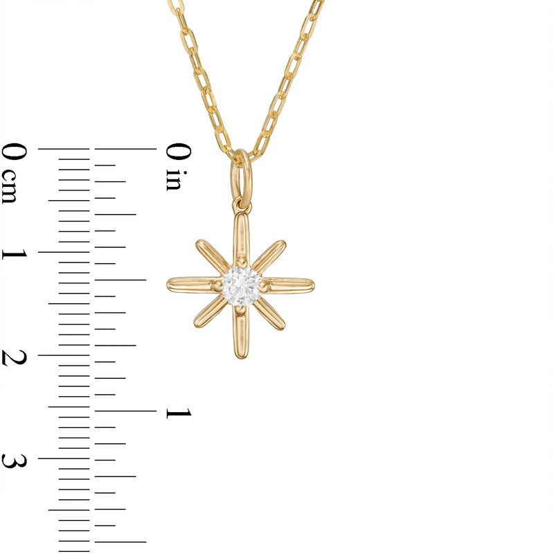 Main Image 3 of 0.24 CT. Certified Canadian Diamond Solitaire True North Pendant in 10K Gold - 20" (I/I2)