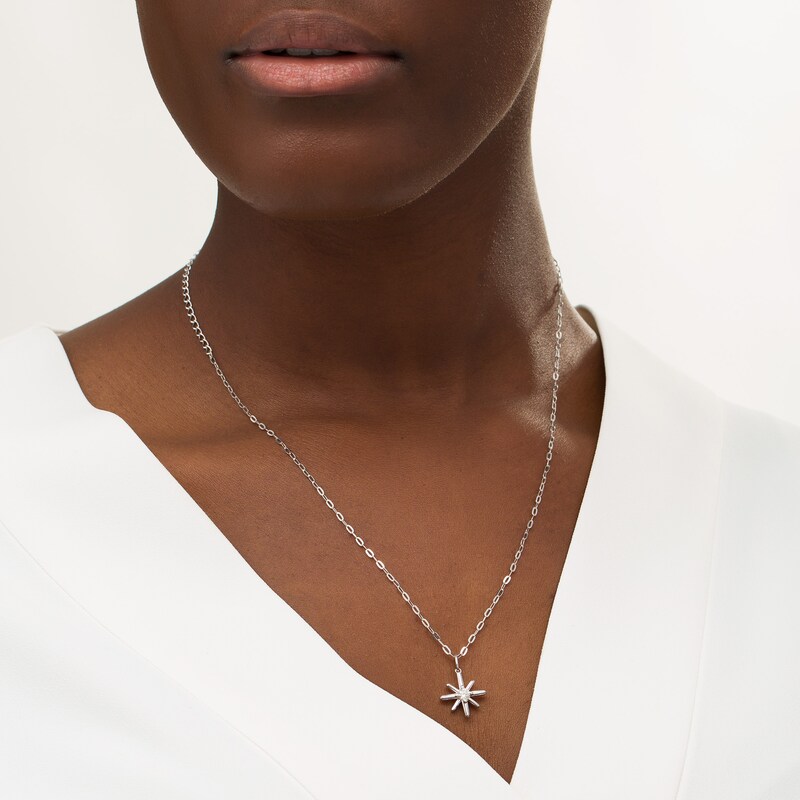 Main Image 2 of 0.24 CT. Certified Canadian Diamond Solitaire True North Pendant in 10K White Gold - 20" (I/I2)