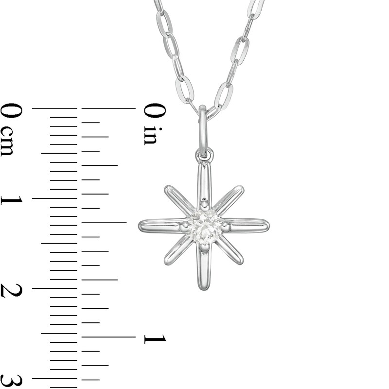 Main Image 3 of 0.24 CT. Certified Canadian Diamond Solitaire True North Pendant in 10K White Gold - 20" (I/I2)