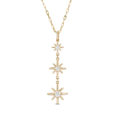 0.25 CT. T.W. Certified Canadian Diamond True North Triple Drop Pendant in 10K Gold - 20" (I/I2)