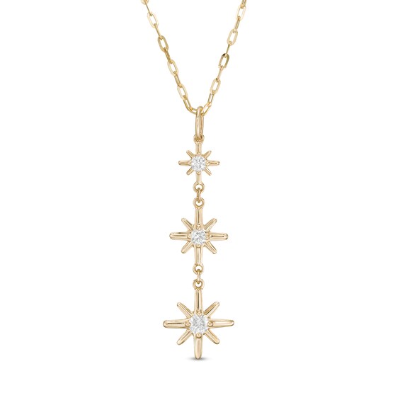 0.25 CT. T.W. Certified Canadian Diamond True North Triple Drop Pendant in 10K Gold - 20" (I/I2)