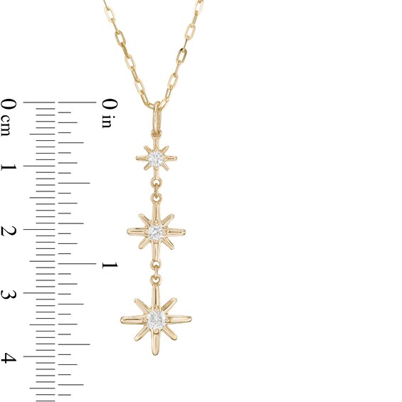 0.25 CT. T.W. Certified Canadian Diamond True North Triple Drop Pendant in 10K Gold - 20" (I/I2)