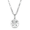 Thumbnail Image 1 of Certified Canadian Diamond Accent Solitaire True North "LOVE" Pendant in 10K White Gold - 20" (I/I2)