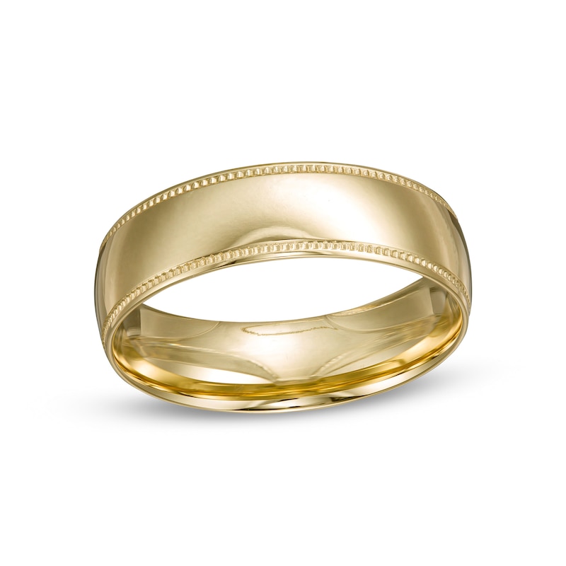 Men's 6.0mm Coin Edge Wedding Band in 14K Gold - Size 10