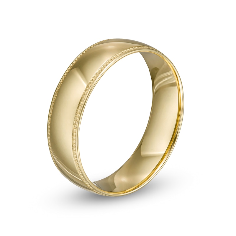 Men's 6.0mm Coin Edge Wedding Band in 14K Gold - Size 10