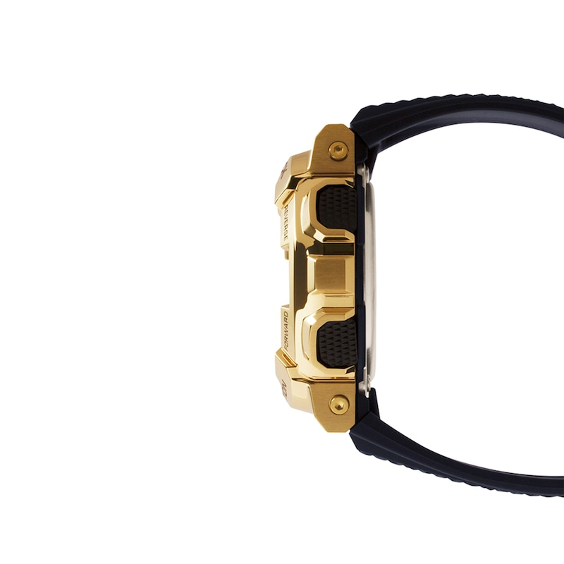 Men's Casio G-Shock Classic Gold-Tone Black Resin Strap Watch with Black and Gold-Tone Dial (Model: GM110G-1A9)