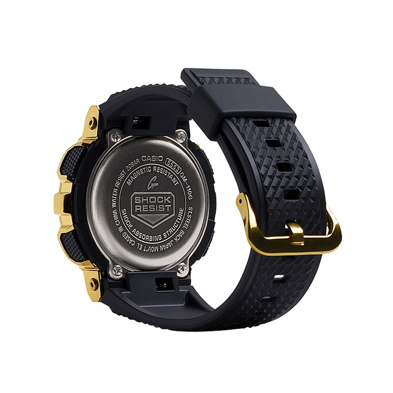 Main Image 3 of Men's Casio G-Shock Classic Gold-Tone Black Resin Strap Watch with Black and Gold-Tone Dial (Model: GM110G-1A9)