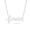 Thumbnail Image 0 of 0.04 CT. T.W. Diamond "forever" Necklace in Sterling Silver