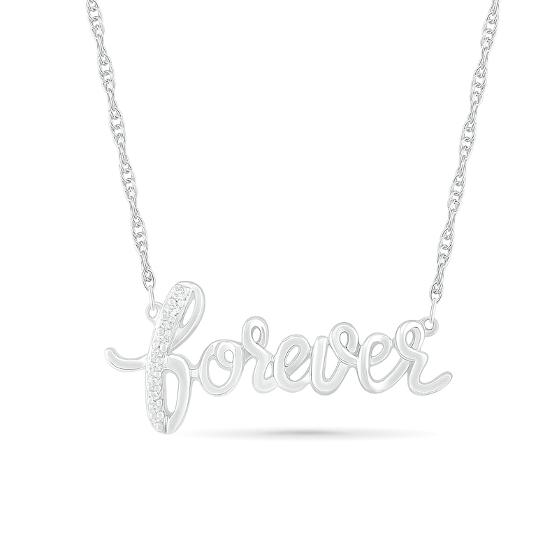 0.04 CT. T.W. Diamond "forever" Necklace in Sterling Silver