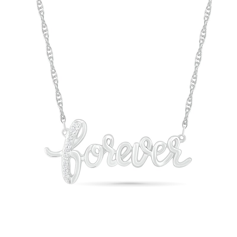 0.04 CT. T.W. Diamond "forever" Necklace in Sterling Silver|Peoples Jewellers