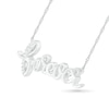 Thumbnail Image 1 of 0.04 CT. T.W. Diamond "forever" Necklace in Sterling Silver