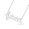 Thumbnail Image 1 of 0.04 CT. T.W. Diamond "forever" Necklace in Sterling Silver