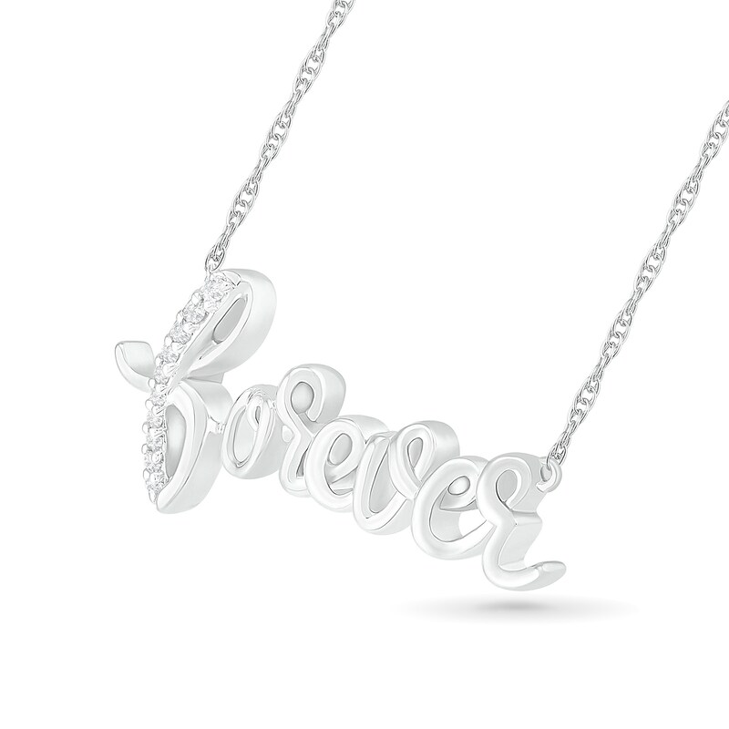 0.04 CT. T.W. Diamond "forever" Necklace in Sterling Silver