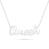 Thumbnail Image 1 of 0.04 CT. T.W. Diamond "Queen" Necklace in Sterling Silver