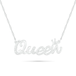 0.04 CT. T.W. Diamond "Queen" Necklace in Sterling Silver
