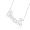 Thumbnail Image 2 of 0.04 CT. T.W. Diamond "Queen" Necklace in Sterling Silver