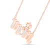 Thumbnail Image 2 of 0.065 CT. T.W. Diamond "mom" Crown Necklace in 10K Rose Gold - 17.25"