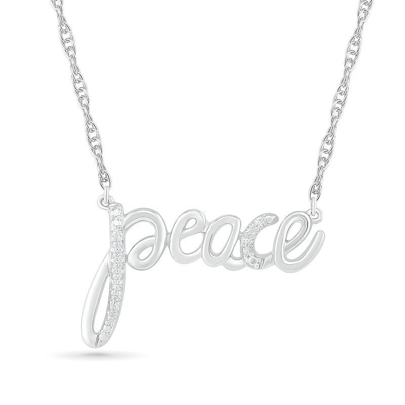 0.04 CT. T.W. Diamond "peace" Necklace in Sterling Silver
