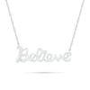 Thumbnail Image 1 of 0.04 CT. T.W. Diamond "Believe" Necklace in Sterling Silver