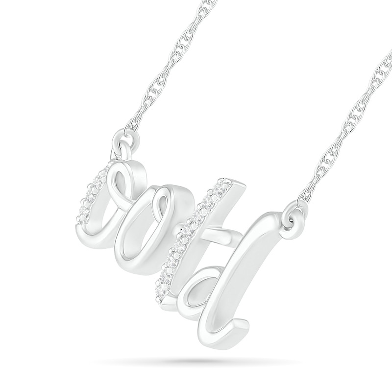 0.066 CT. T.W. Diamond "ootd" Necklace in Sterling Silver