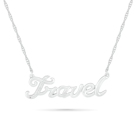 Diamond Accent "Travel" Necklace in Sterling Silver