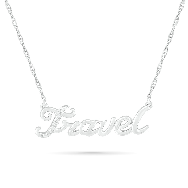 Diamond Accent "Travel" Necklace in Sterling Silver|Peoples Jewellers