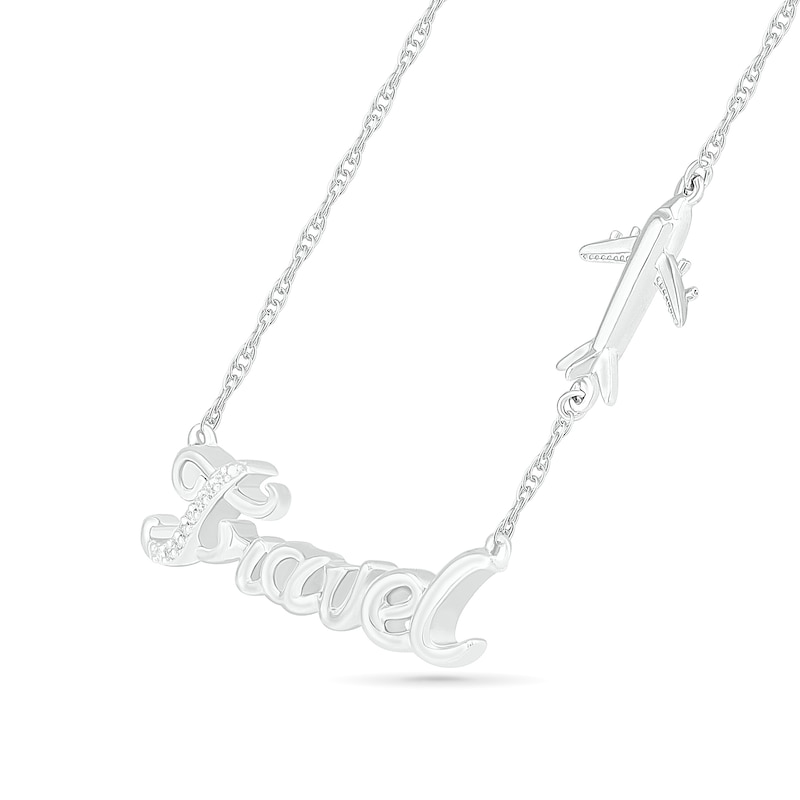 Diamond Accent "Travel" Necklace in Sterling Silver